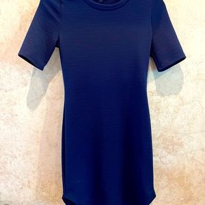 Navy blue midi form fitting dress